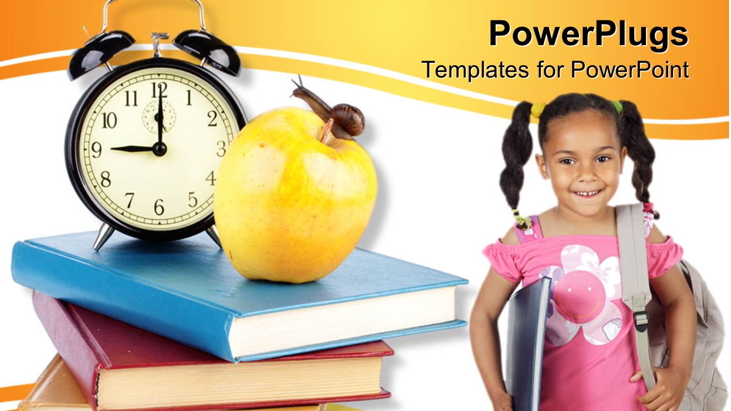 a Child Ready to Go to School with a Number of Books at a Side