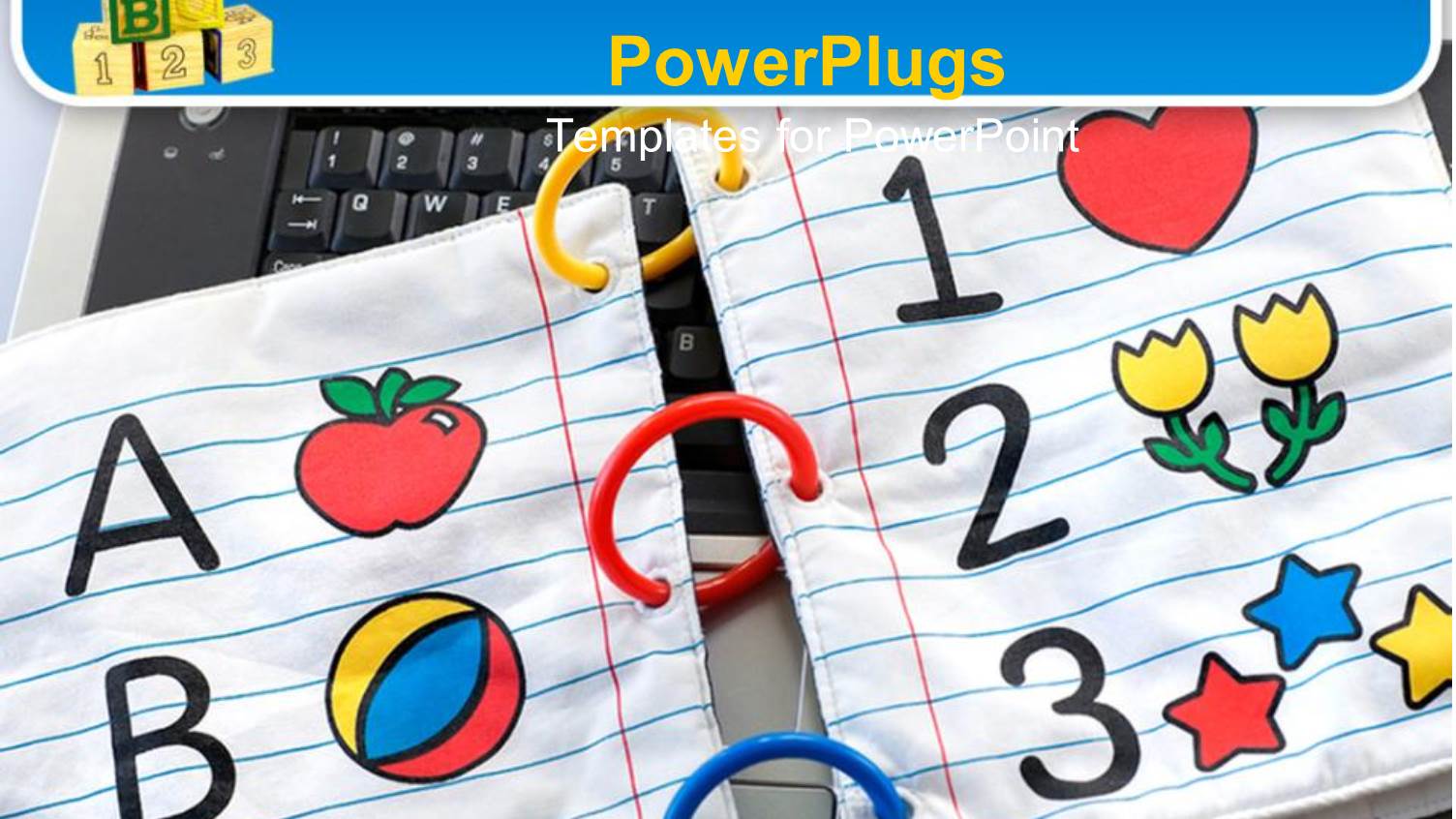 Children's Alphabet and Numbers Notebook on Laptop