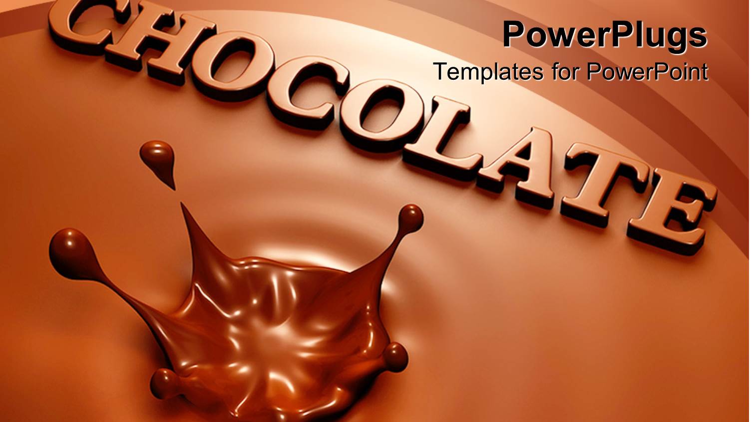 Chocolate Background with Splash and the Chocolate Word Coming Out of the Background