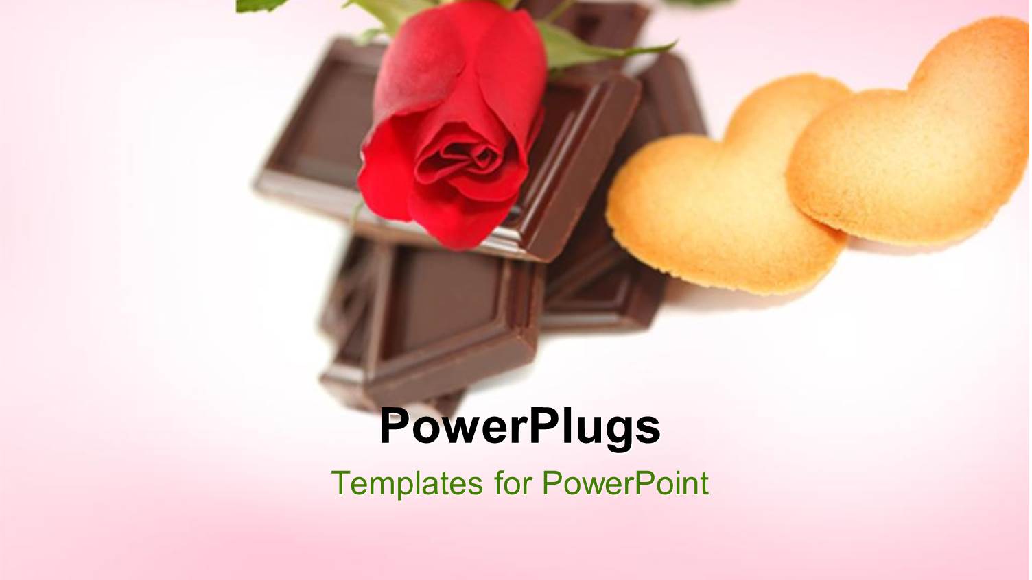 Chocolate Pieces with a Rose and Two Cookies