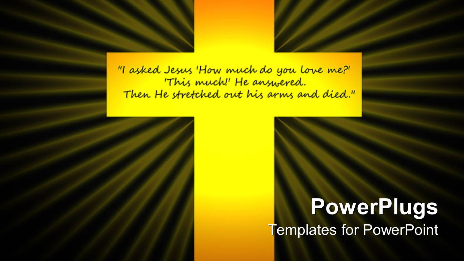 Christian Crucifixion Glowing Cross with Quote about Jesus Christ, Black Background, Religion, Spiritual