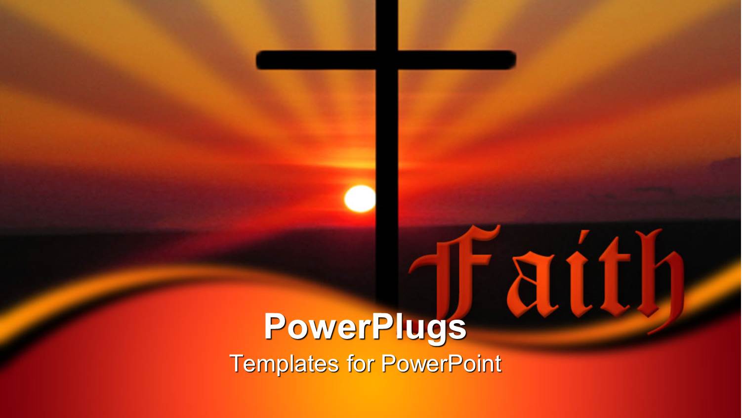 Christian Religious Faith Metaphor with Cross at Sunset