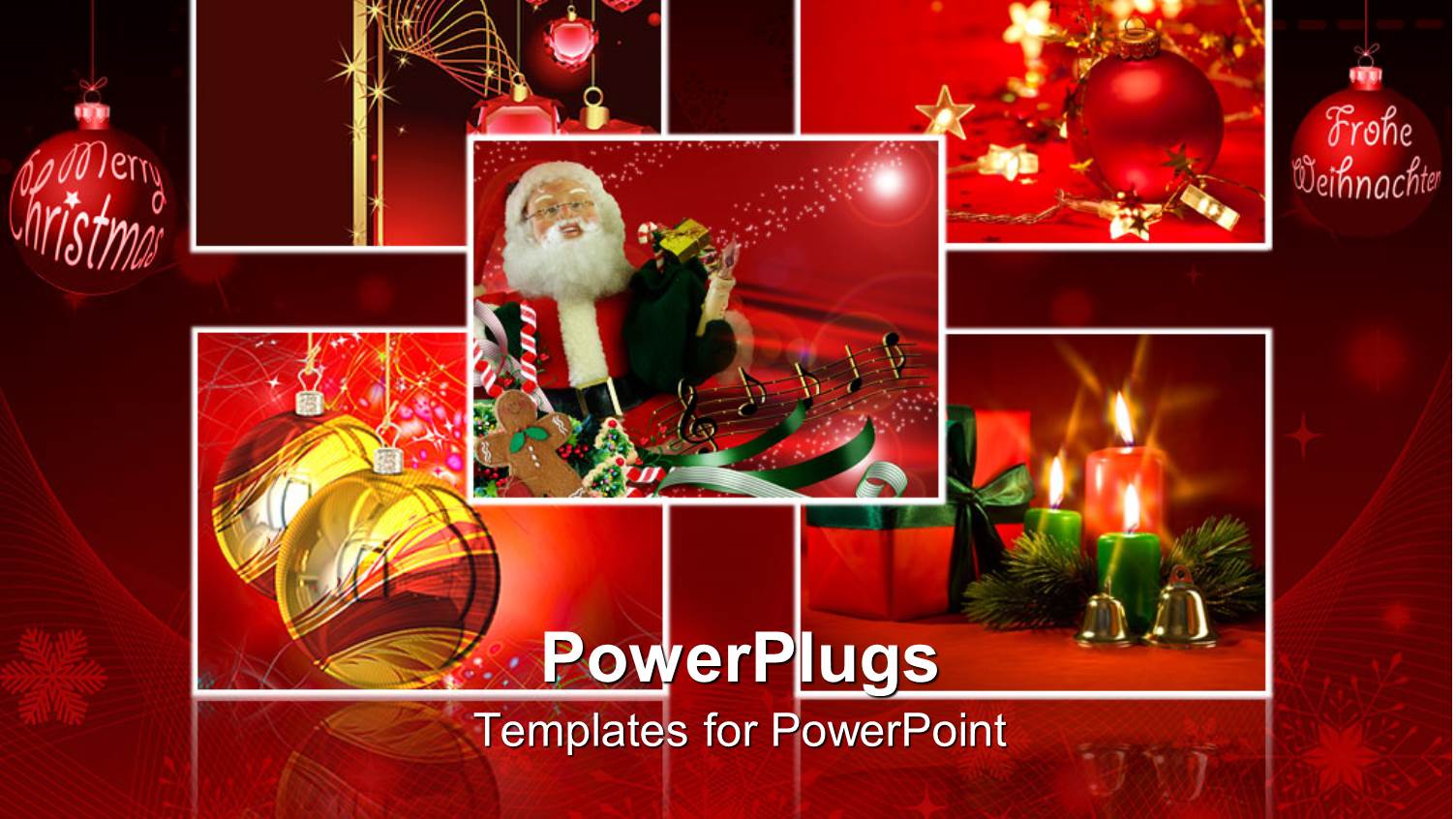 Christmas Collages with Balloons and Father Christmas