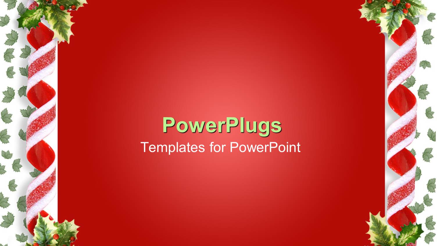 Christmas Decoration Showing Holy Leaves as Frame and Shades of Red