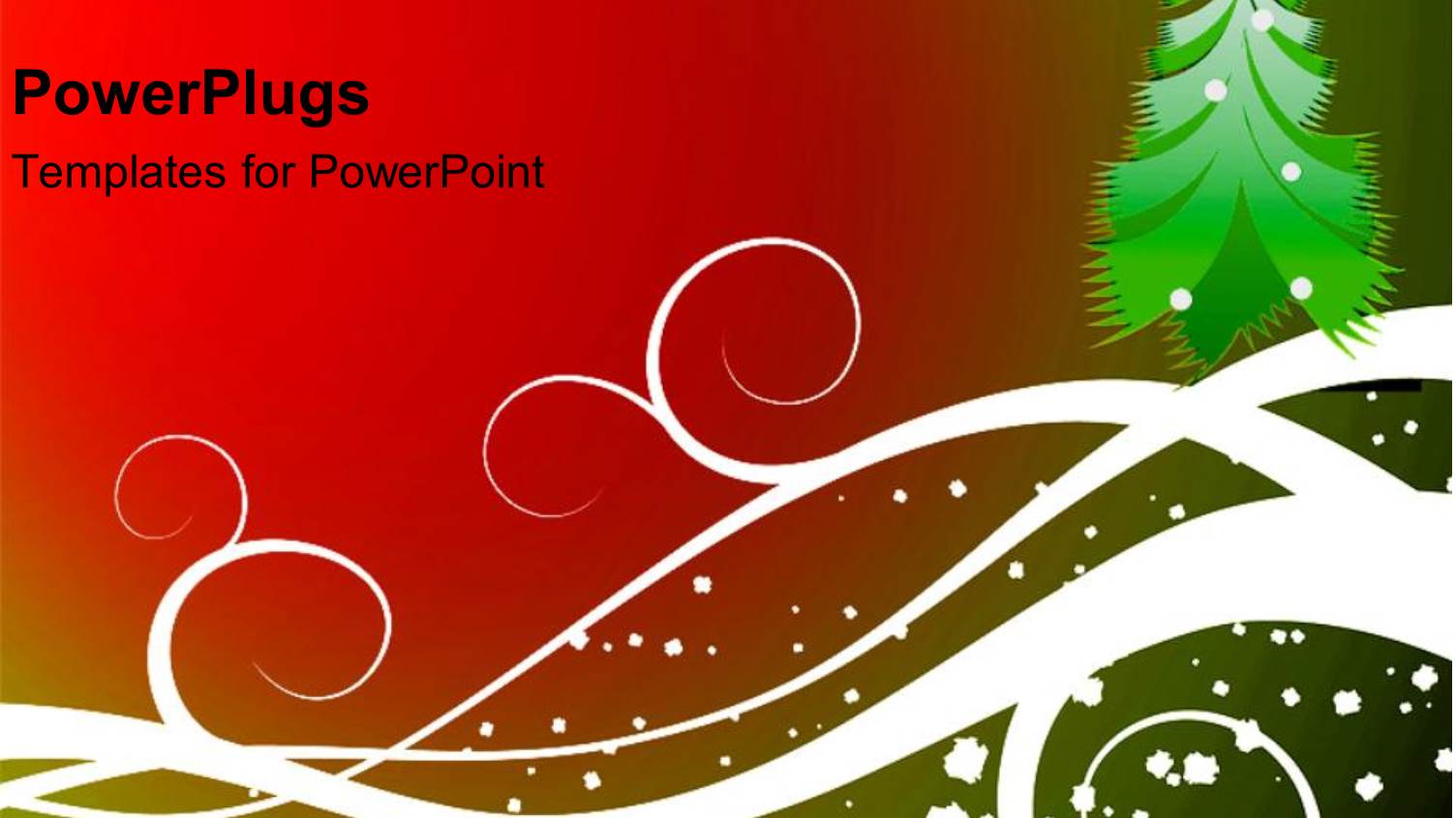 Christmas Depiction with Artistic Christmas Tree and Snow Flakes