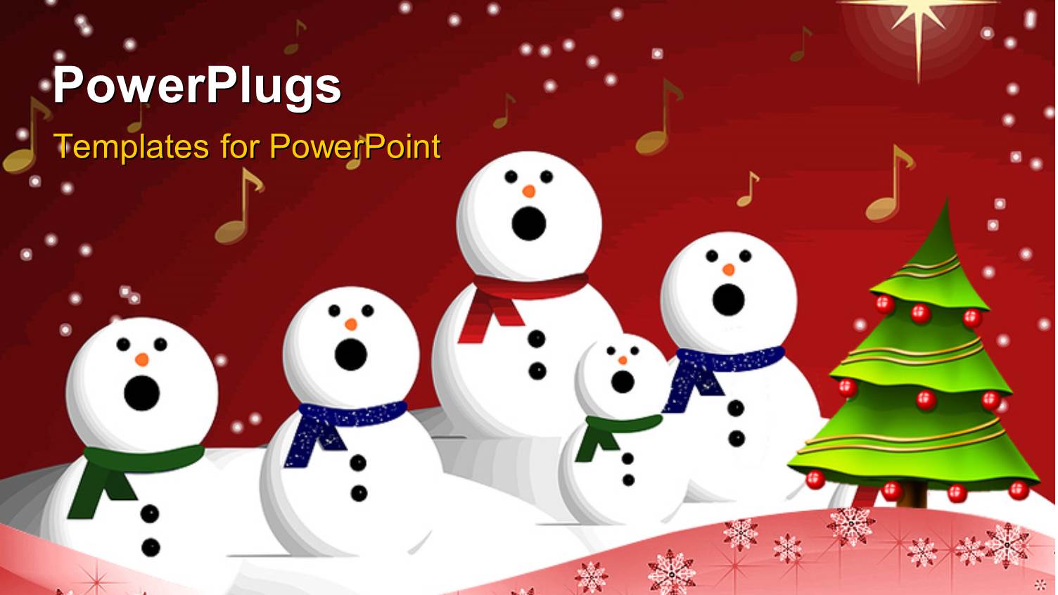 Christmas Depiction with Christmas Tree Decoration, Music Symbols and Choir at Carol