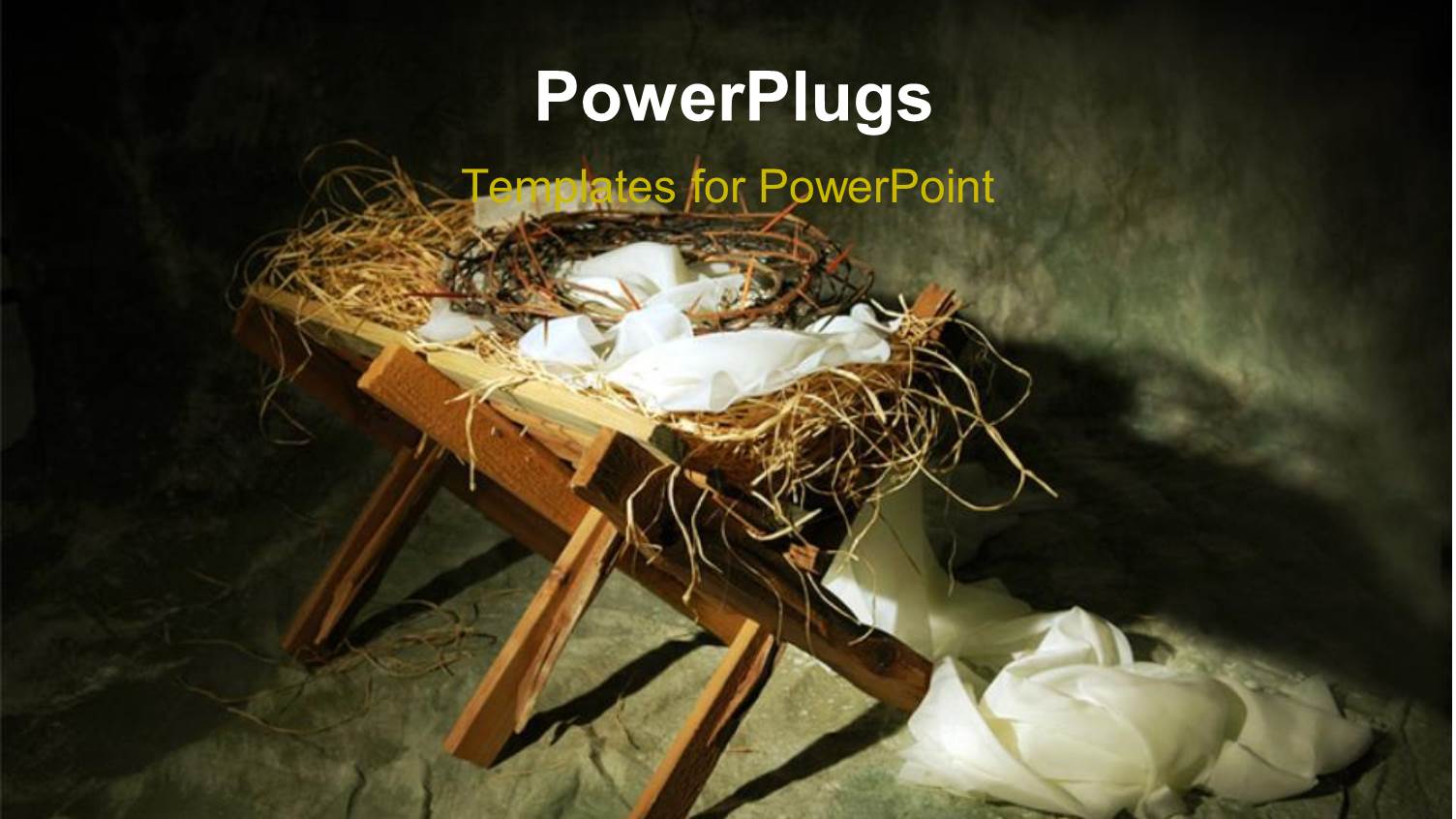 Christmas Depiction with Crown of Thorns and White Robe