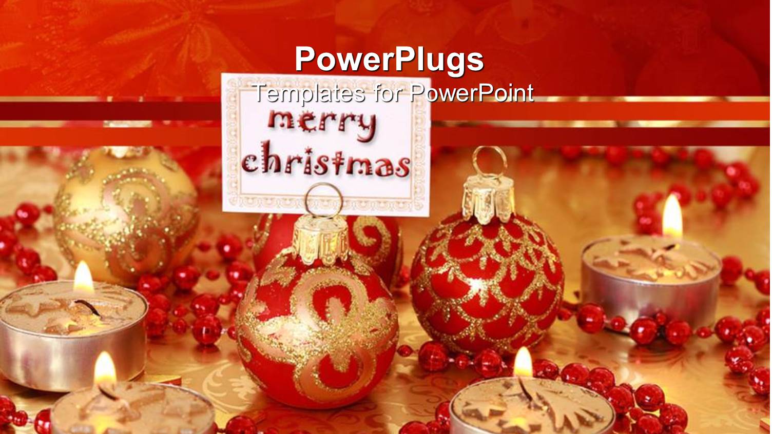 Christmas Depiction with Ornaments and Candle Lighted