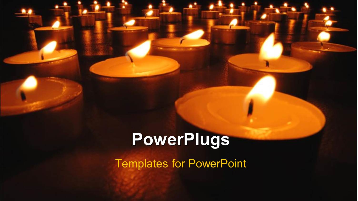 Christmas Depictions with Row of Burning Candles at Night