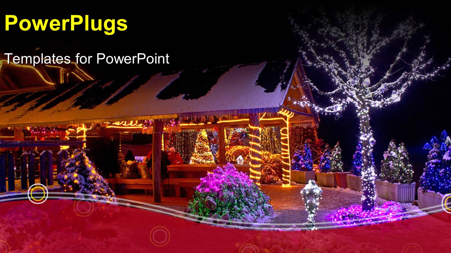 a House with some Trees and Lots of Christmas Lights