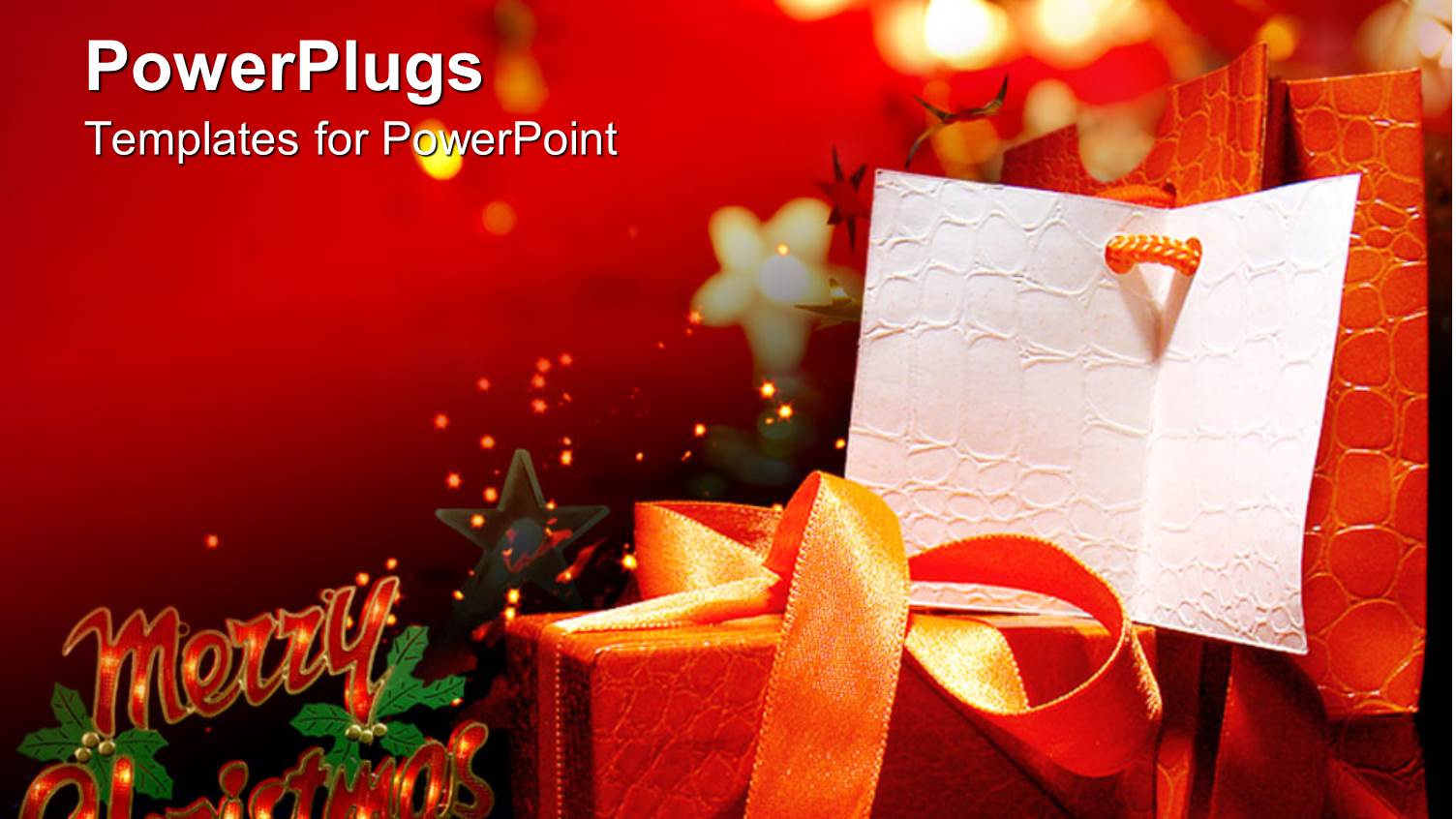 Christmas Gift and Card with a Text that Spells Out the Word 