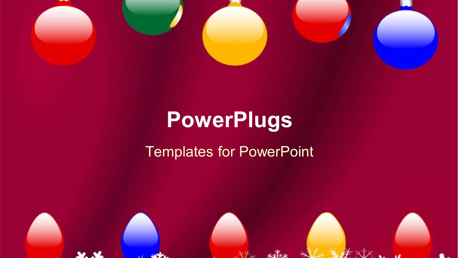 Christmas Theme with Colorful Globes and Christmas Lights and Snowflakes