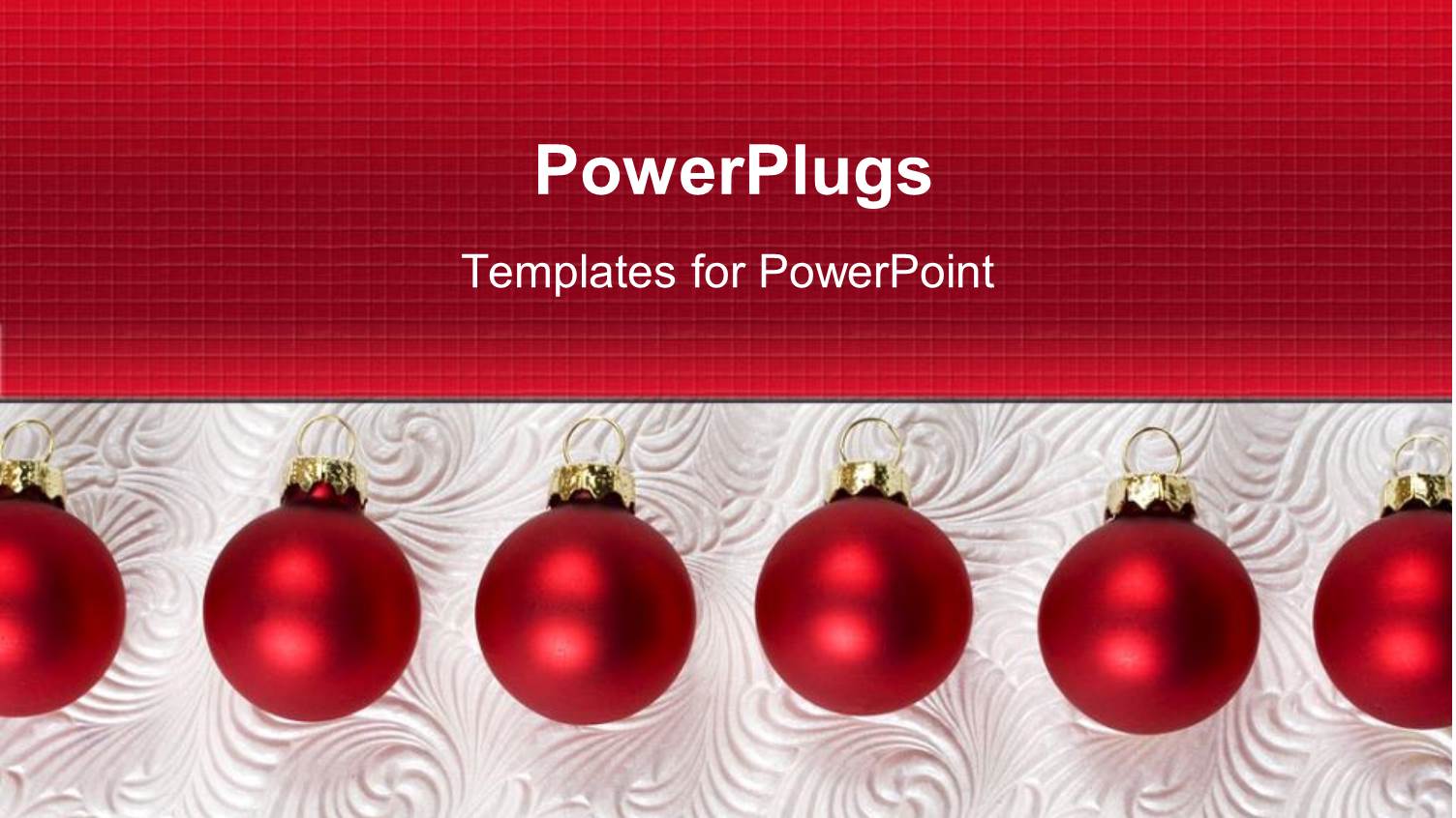 Christmas Theme with Six Red Christmas Decoration Balls on Abstract Pattern Background and Red Background