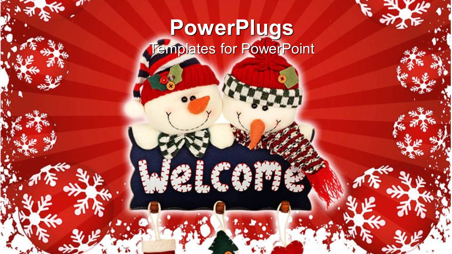 Christmas Theme Two Snowmen Holding Welcome Sign Pillow Christmas Tree Heart Santa Glove, Red Decorations with White