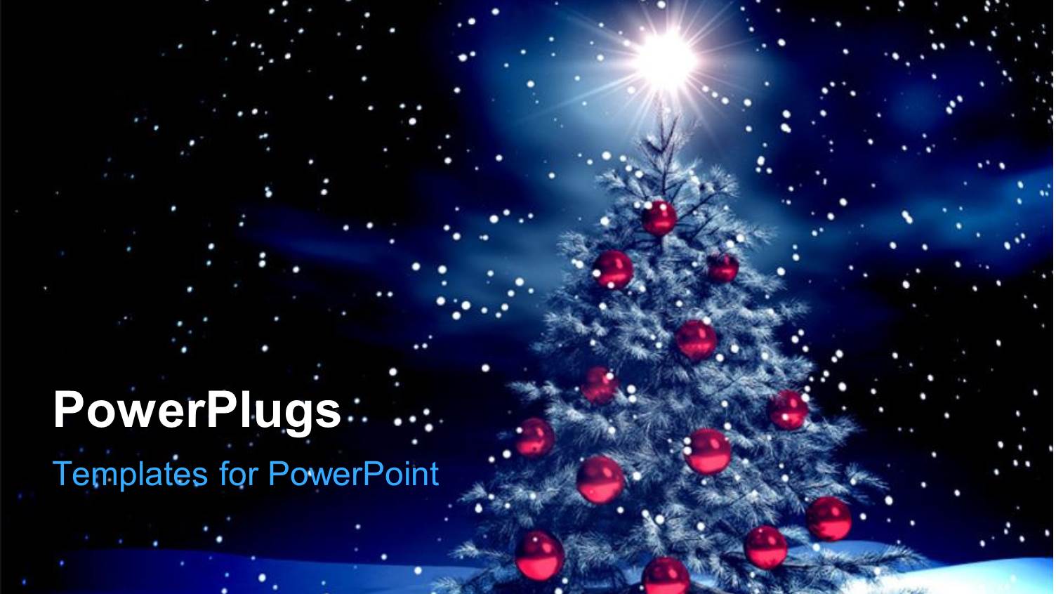 a Christmas Tree with Stars in the Background