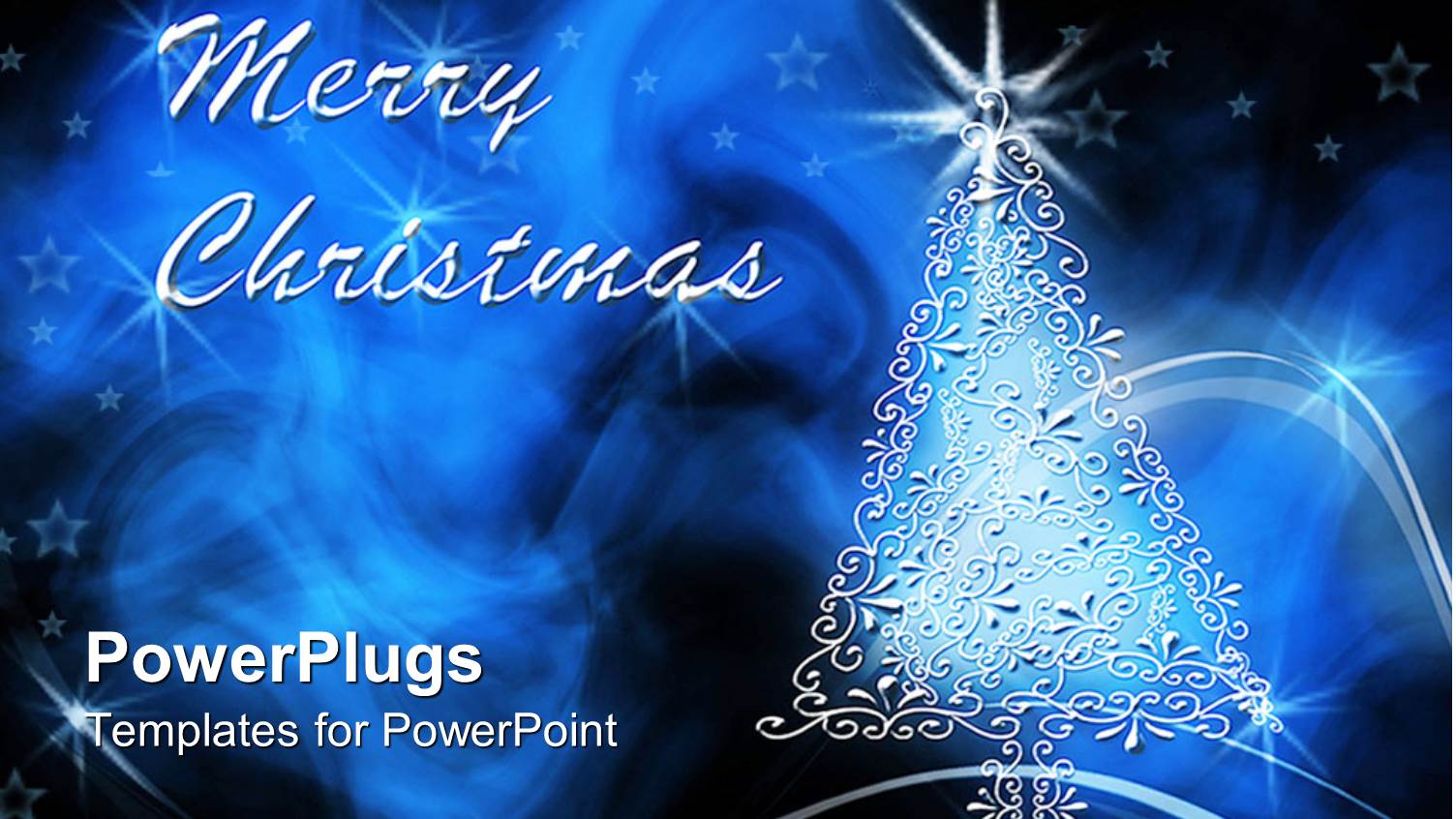 a Christmas Tree and the Words Merry Christmas