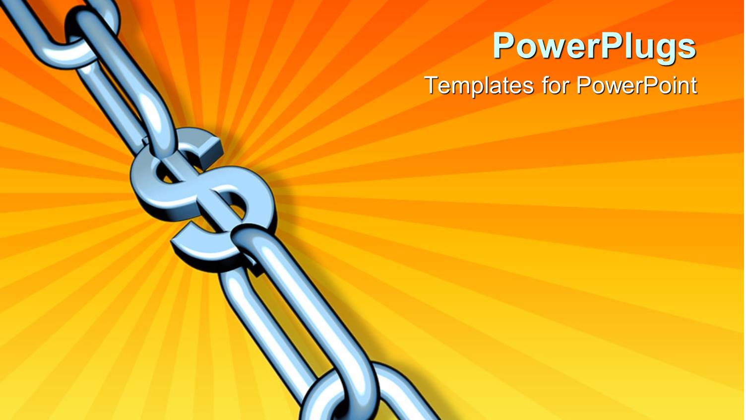 Chrome Chain on Orange Background with Dollar Sign at Center of Links