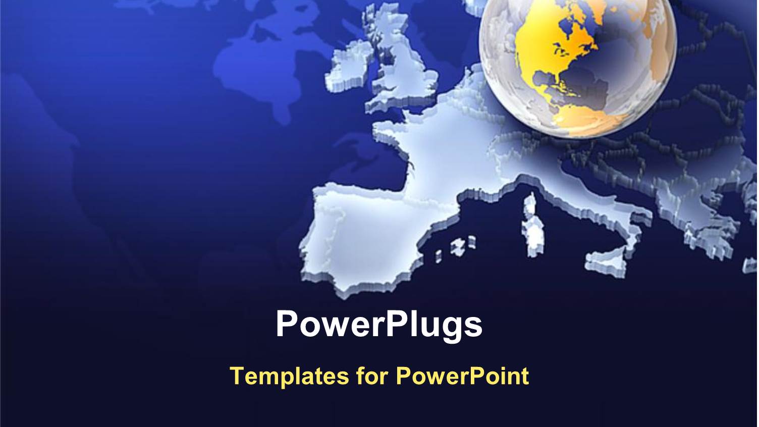 Clear Earth Globe on European Map in Blue Background