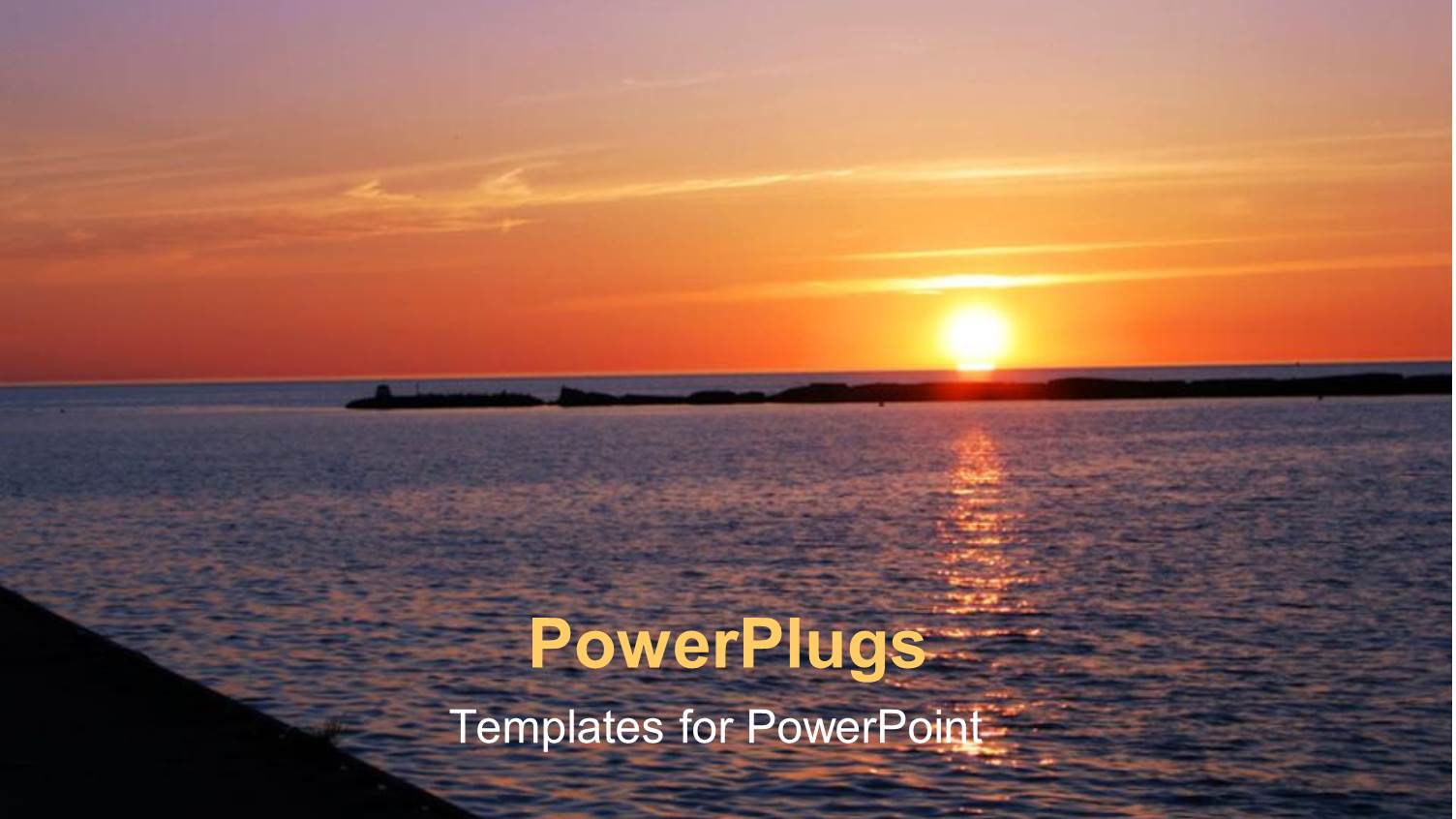 Clear Sunset Showing the Yellow Sun and the Sea