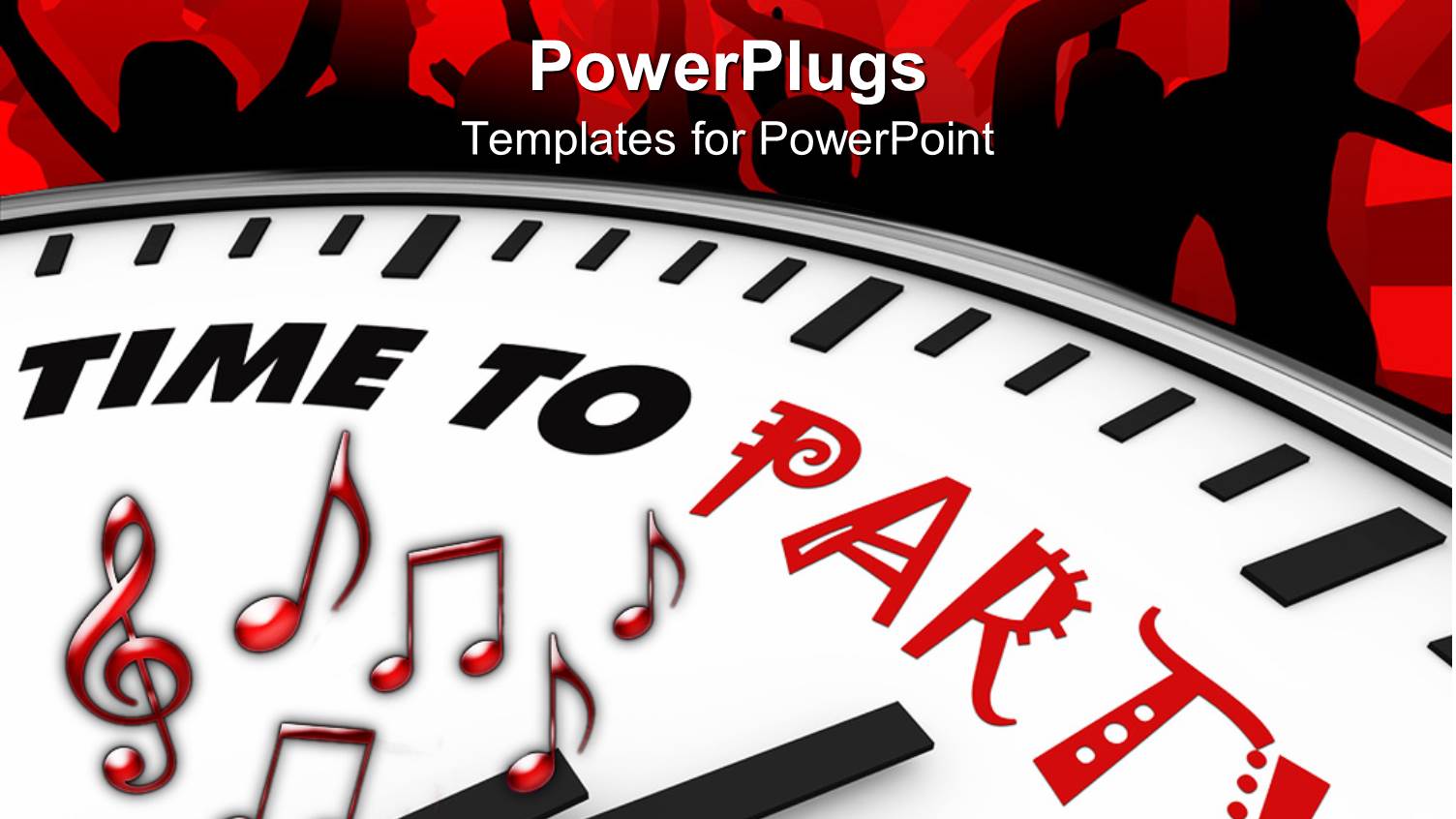 Clock Close Up Written Time to Party on the Face