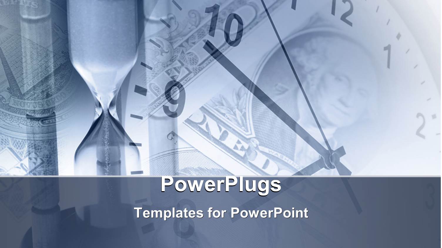 a Clock with a Dollar Note and Greyish Background