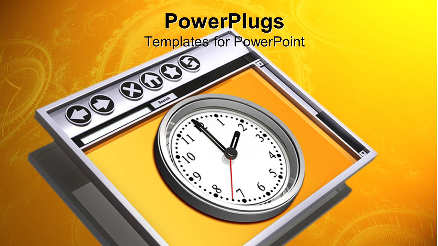 a Clock with an Orange Background