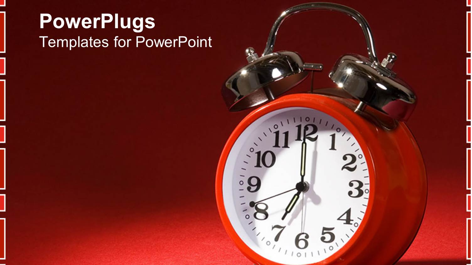 a Clock with Reddish Background and Place for Text