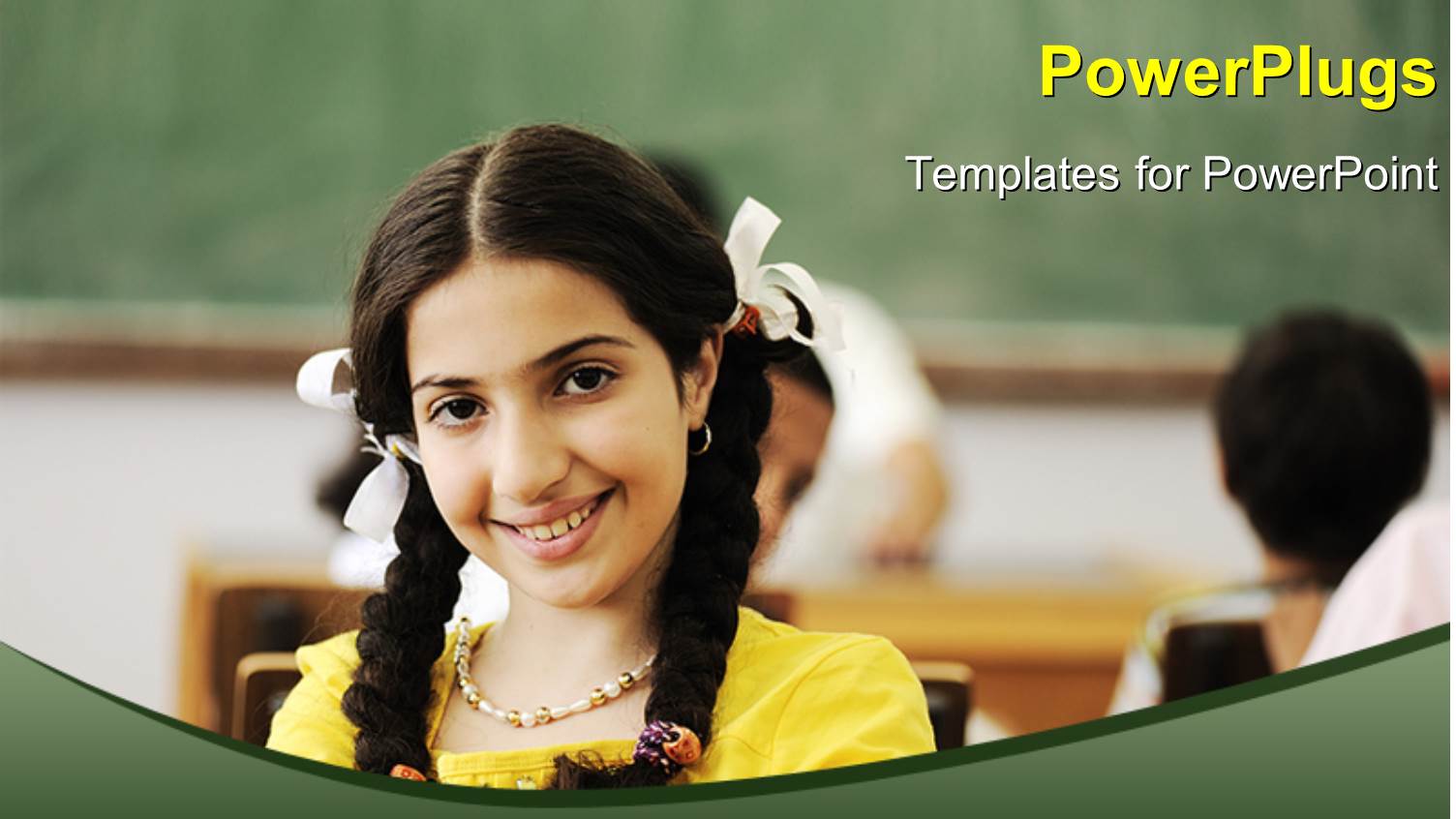 Close-up of Beautiful Kid in Classroom with Colleagues 