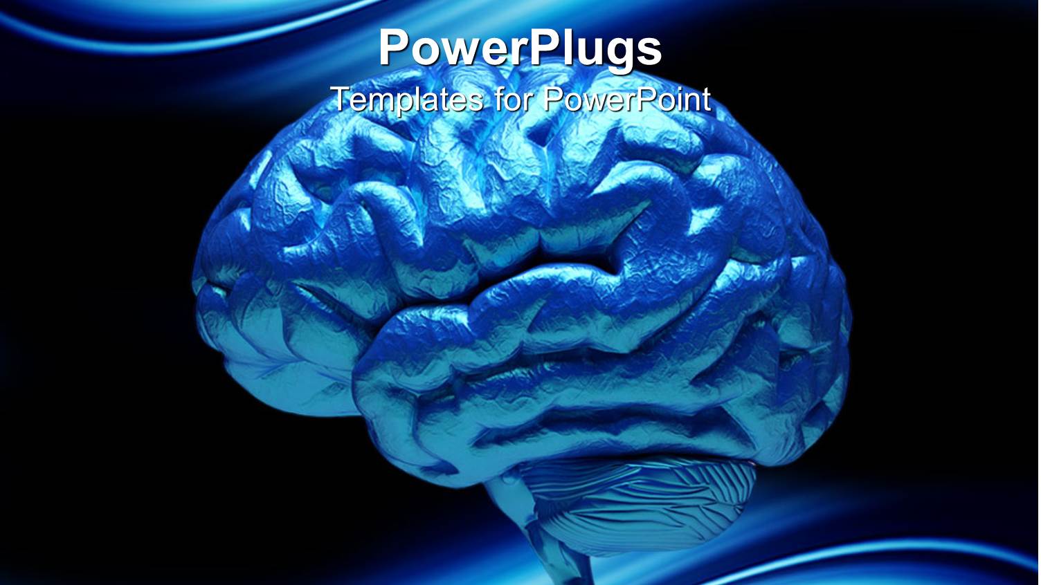 Close-up of Blue Human Brain