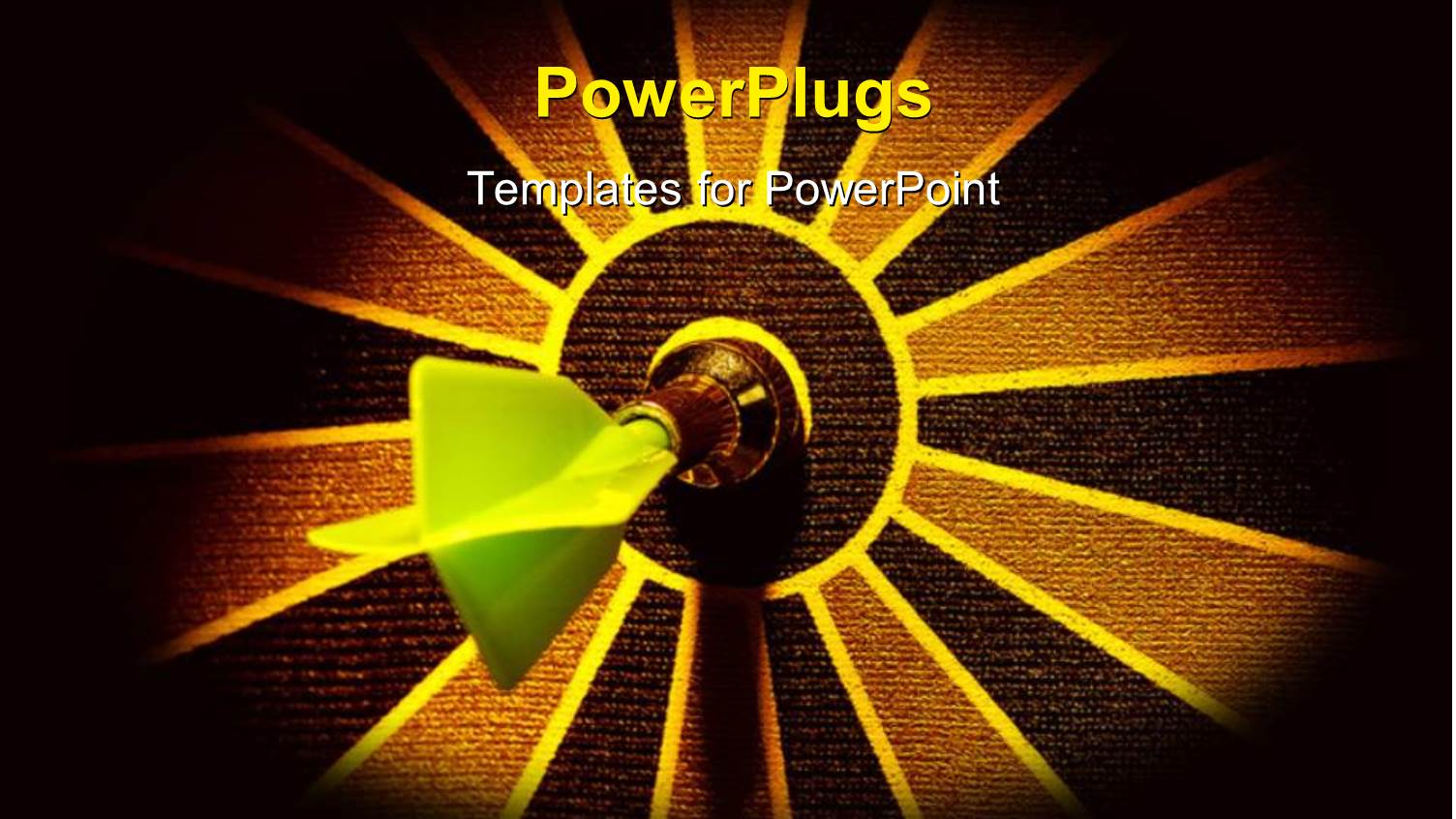 Close-up of Green Tailed Dart Stuck in Bulls Eye of Target