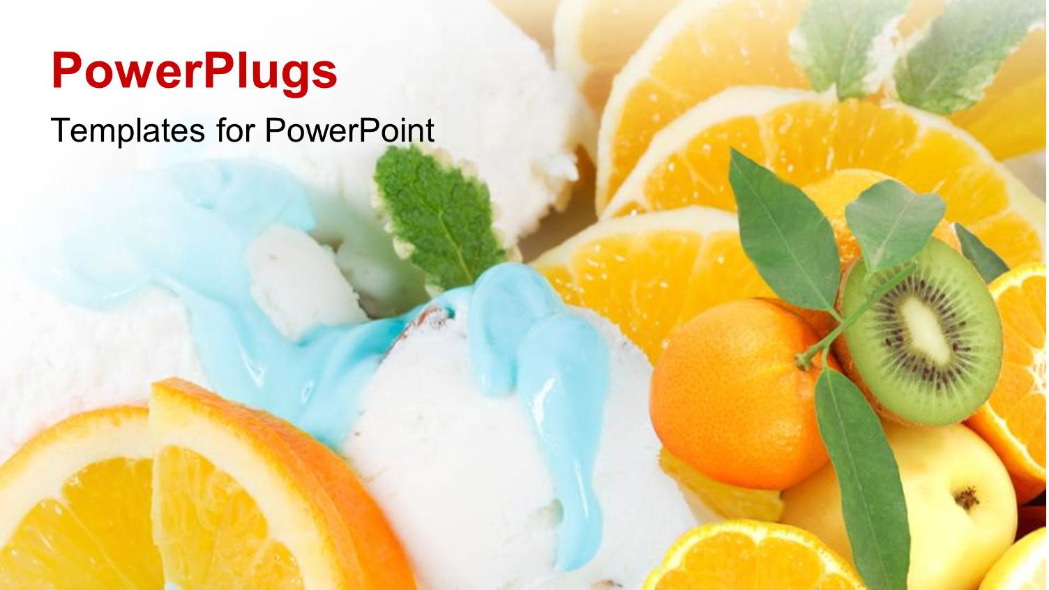 Close-up of Ice Cream on Sliced Orange Fruit