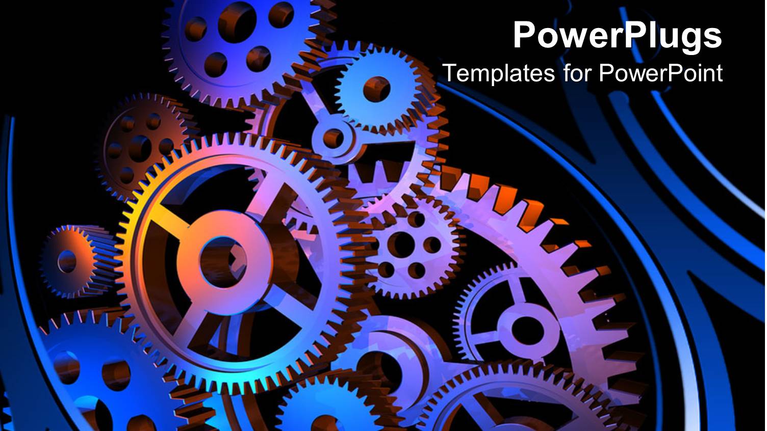 Close-up of Multiple Colored Engineering Gears Connected Together 