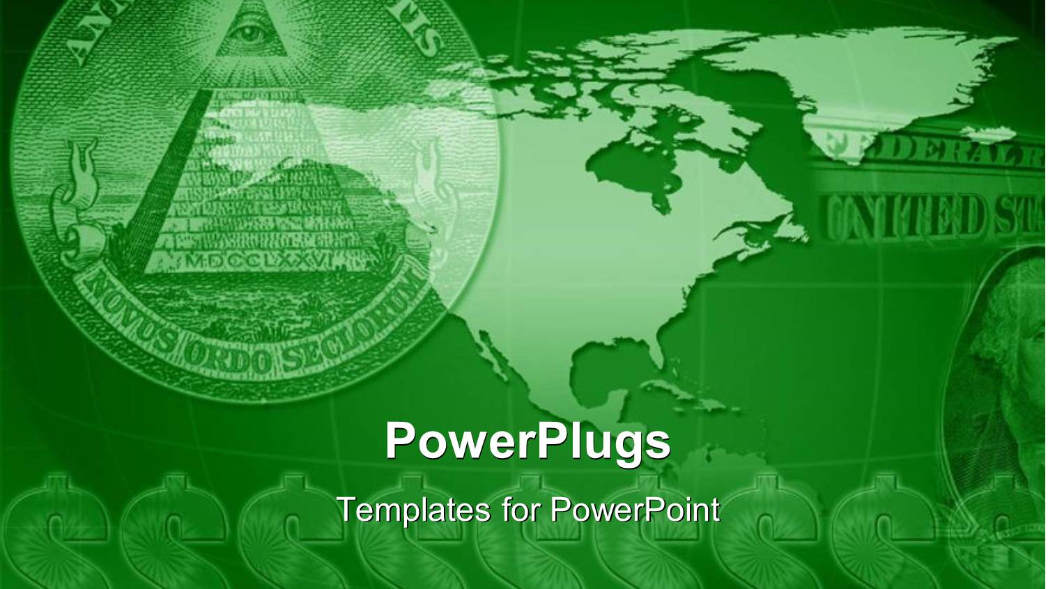 Close-up of Symbol on United States Currency with Dollar Signs