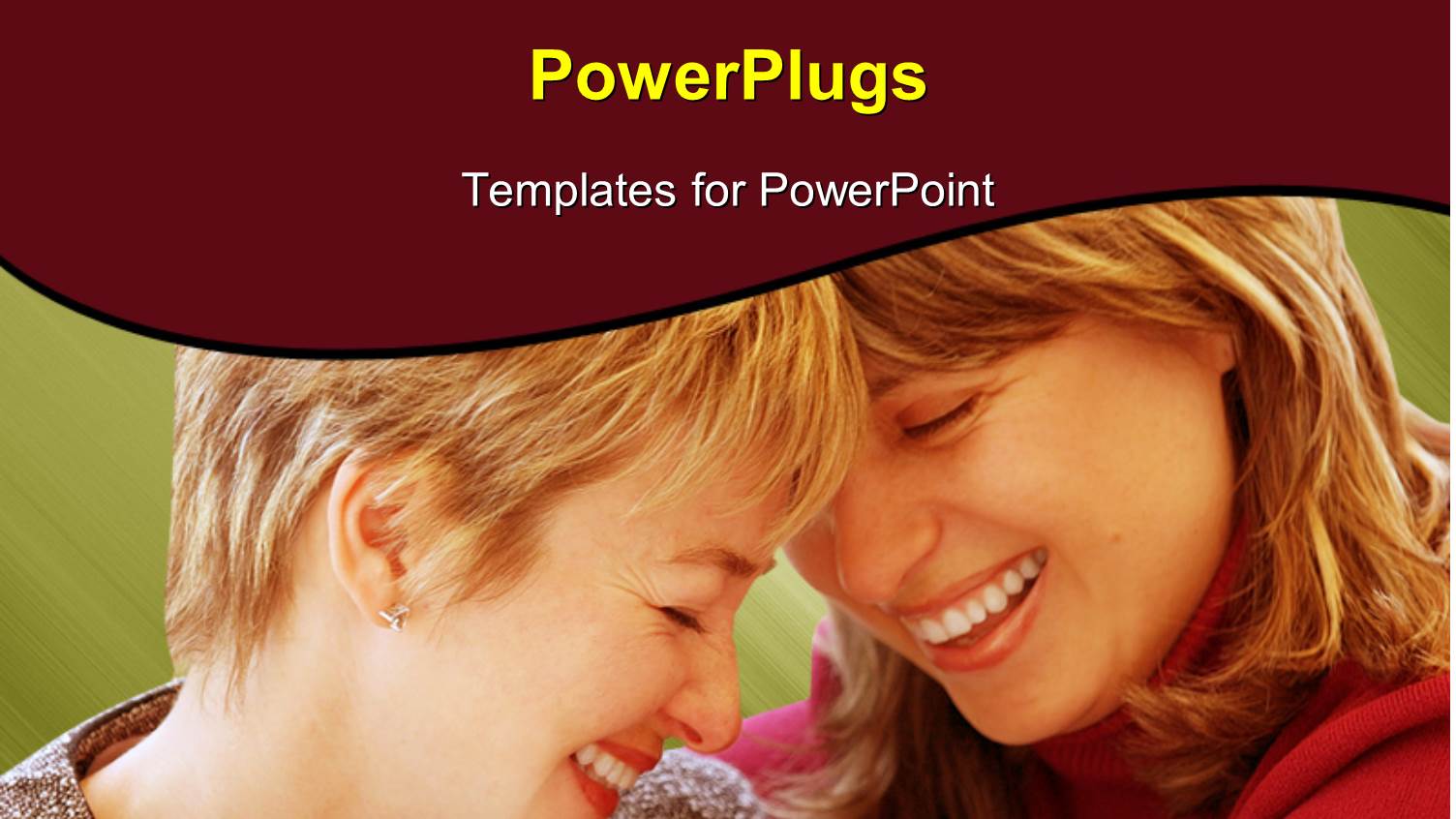 Close-up of Two Happy Women Laughing with Blur in Background