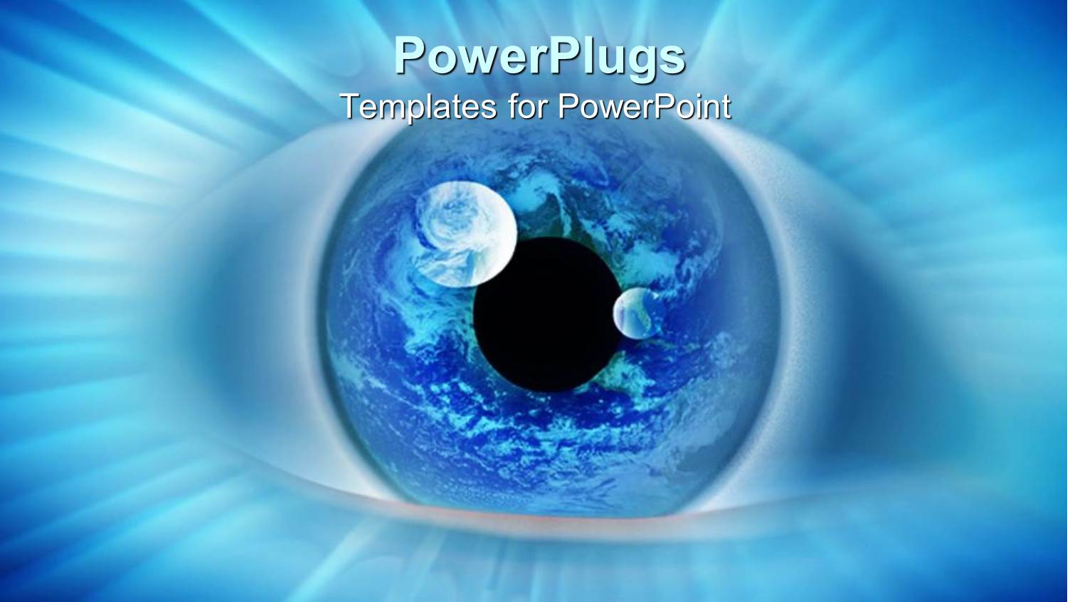 Close Up Blue Eye Showing Earth