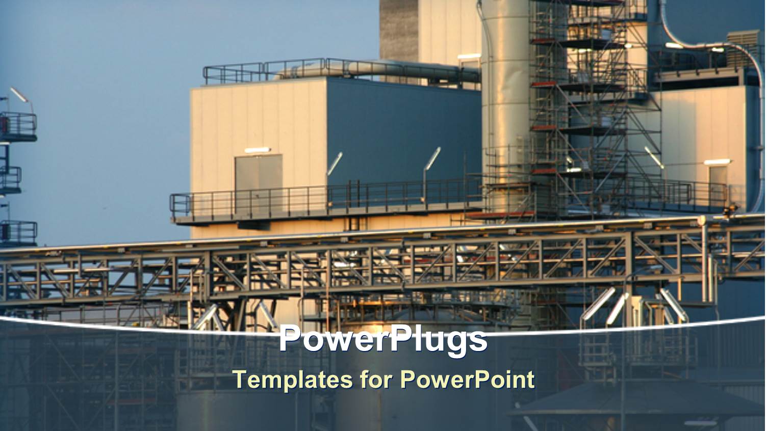 Close Up of Chemical Industry Plant on Blue Sky Background