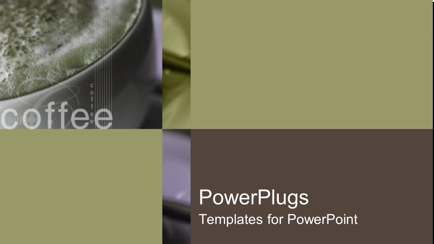 Close Up of Cup of Coffee with Froth and Cinnamon and Word Coffee