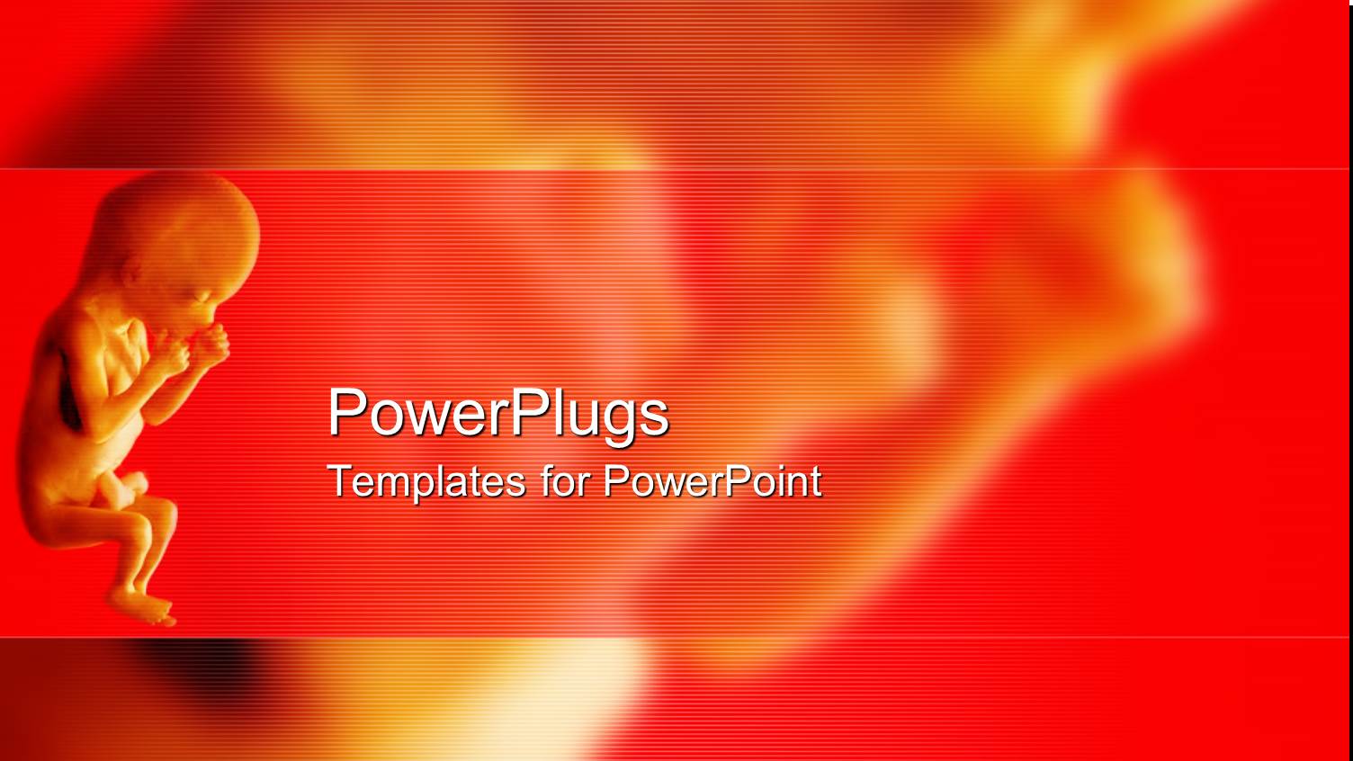 Close Up of Fetus and Fading Fetus on the Red Background with Obstetrics Word in the Bottom Right Corner