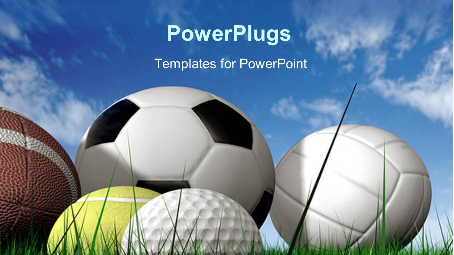 Close Up of Five Sports Balls on Green Grass