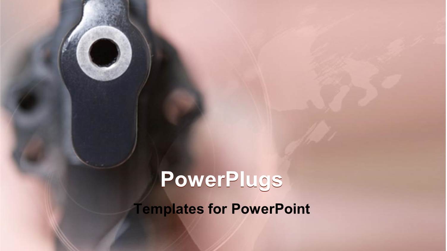 Close Up Gun Revolver Pointing at you Pink Background