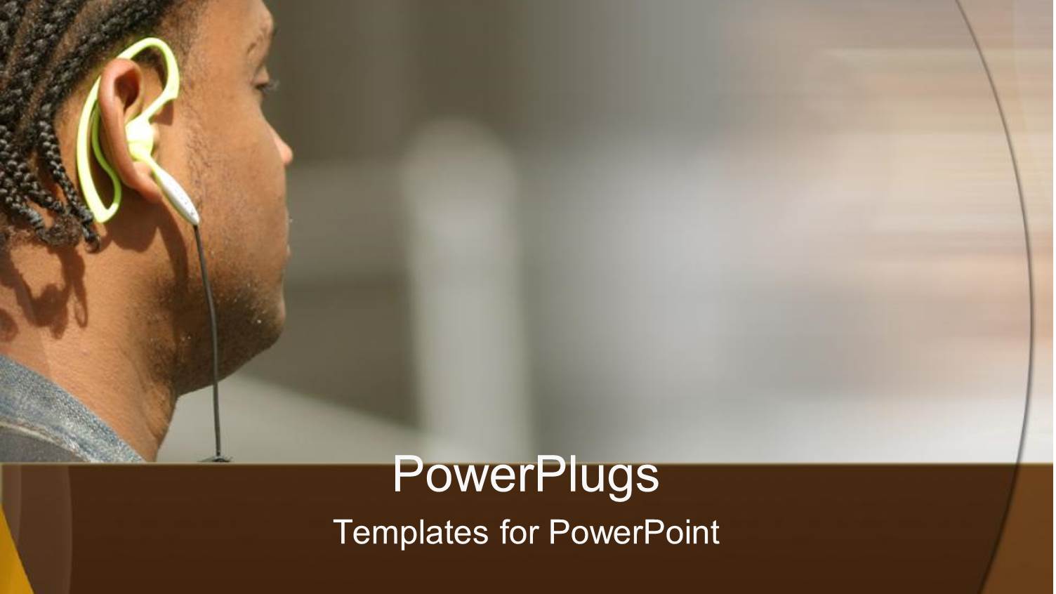 Close Up of Man Face Wearing Headphones Listening to Music with Afro Hairstyle