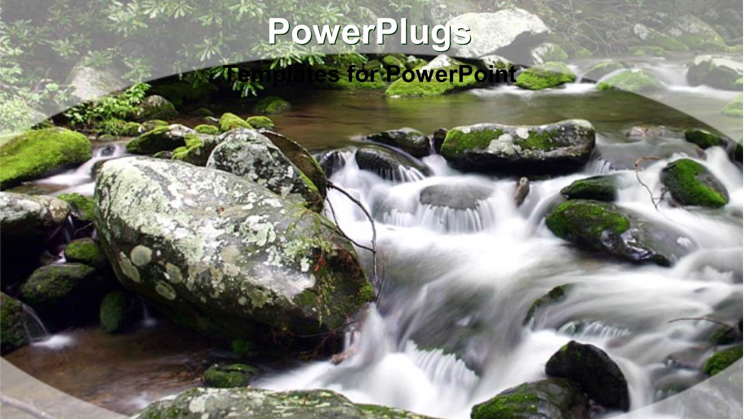 Close Up of Mountain Stream with Mossy Rocks