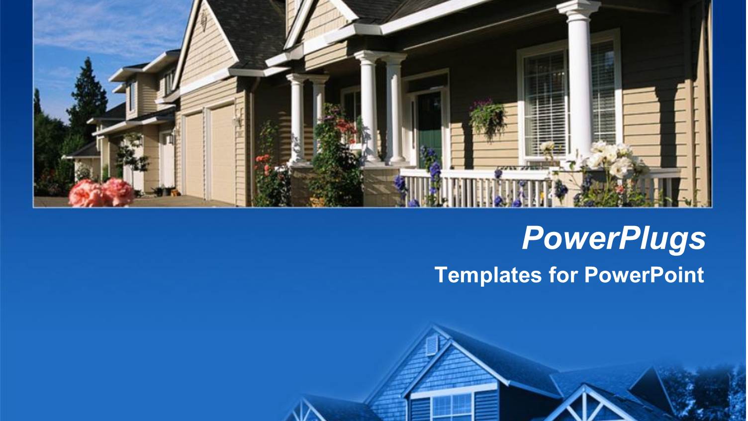 Close Up of New Home on Blue Background