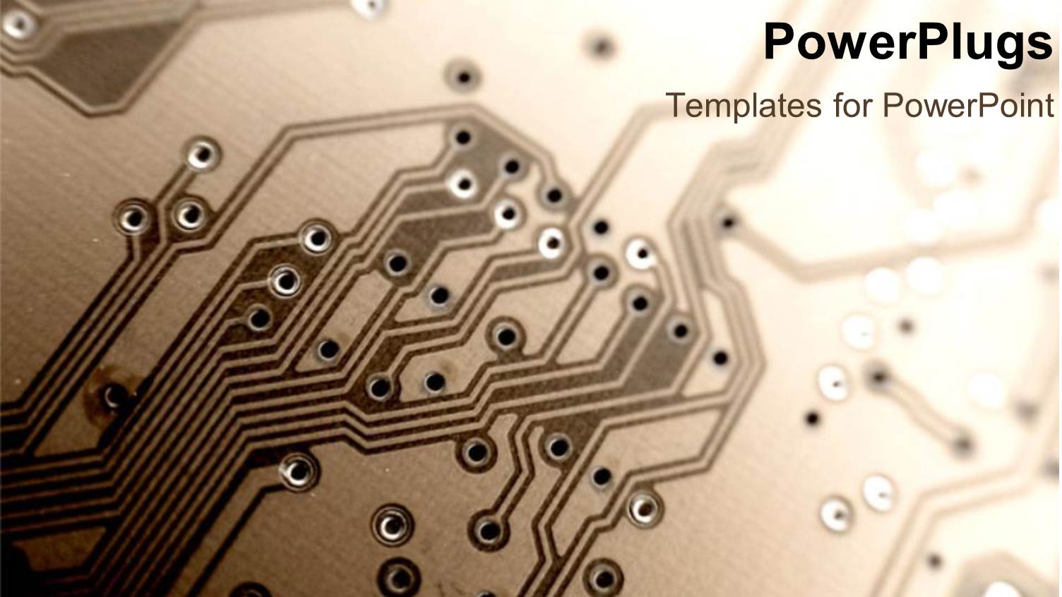 Close Up of a Printed Circuit Board in Shades of Brown