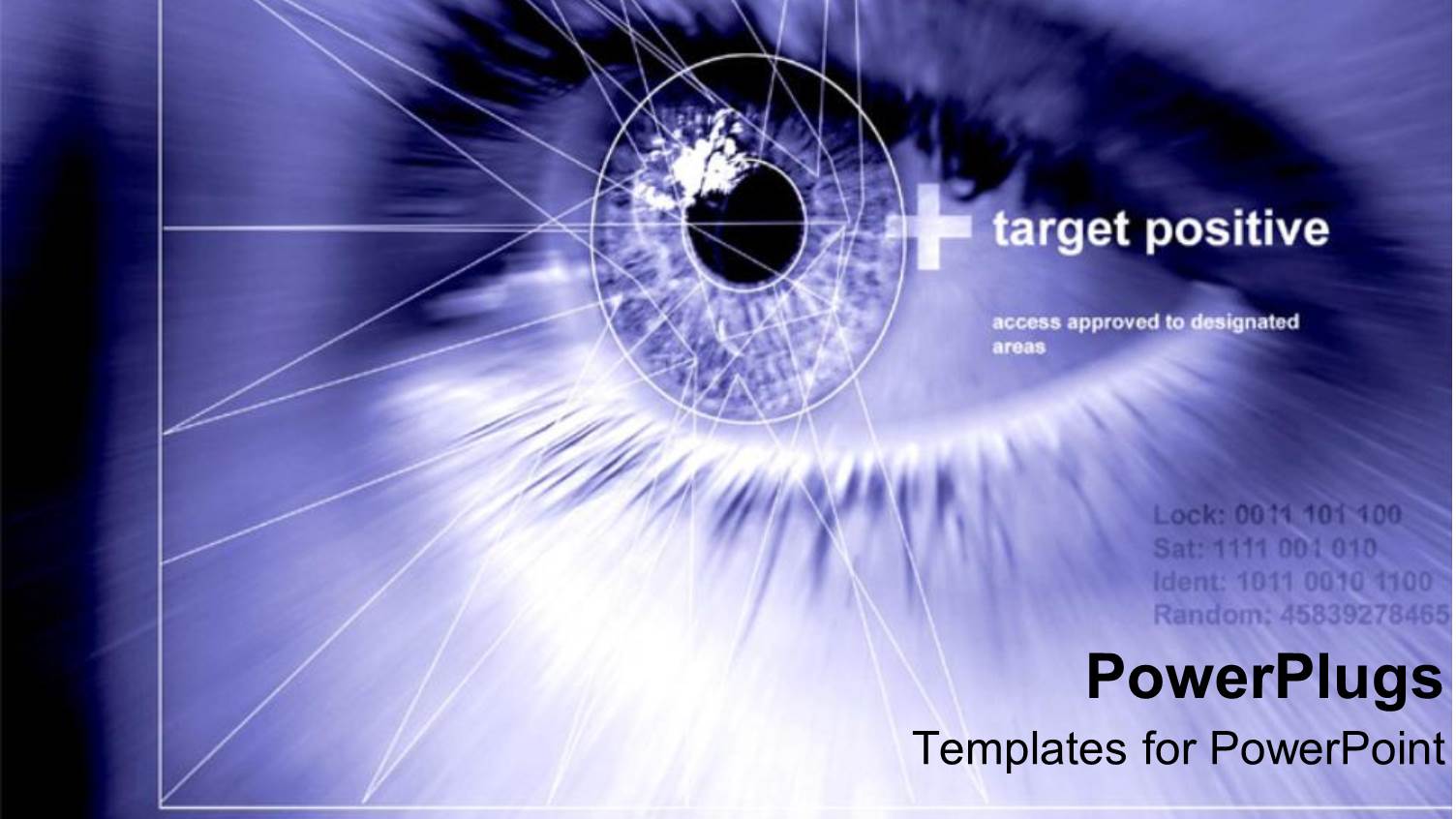 Close Up of Pupil of Human Eye with Geometric Shapes on a Blue Background