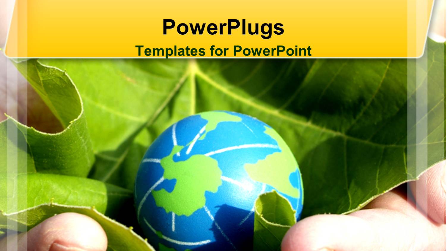 Close Up of Two Hands Holding Green Leaf with small Globe on it