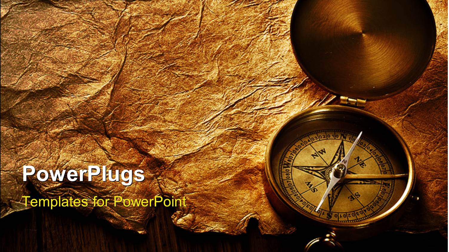 Close Up View of the Compass on Old Paper