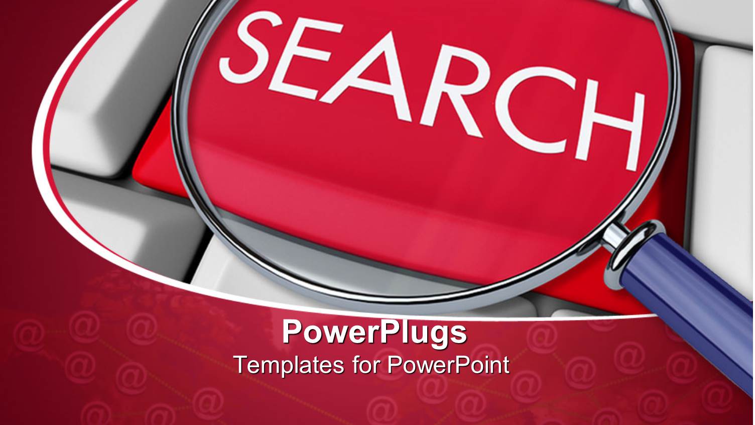 Close Up View of Magnifying Glass on Red Search Button on Keyboard