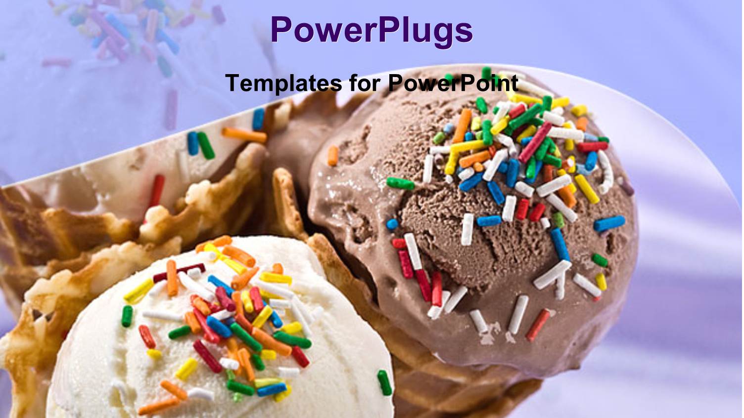 a Close Up View of Three Ice Cream Cones 