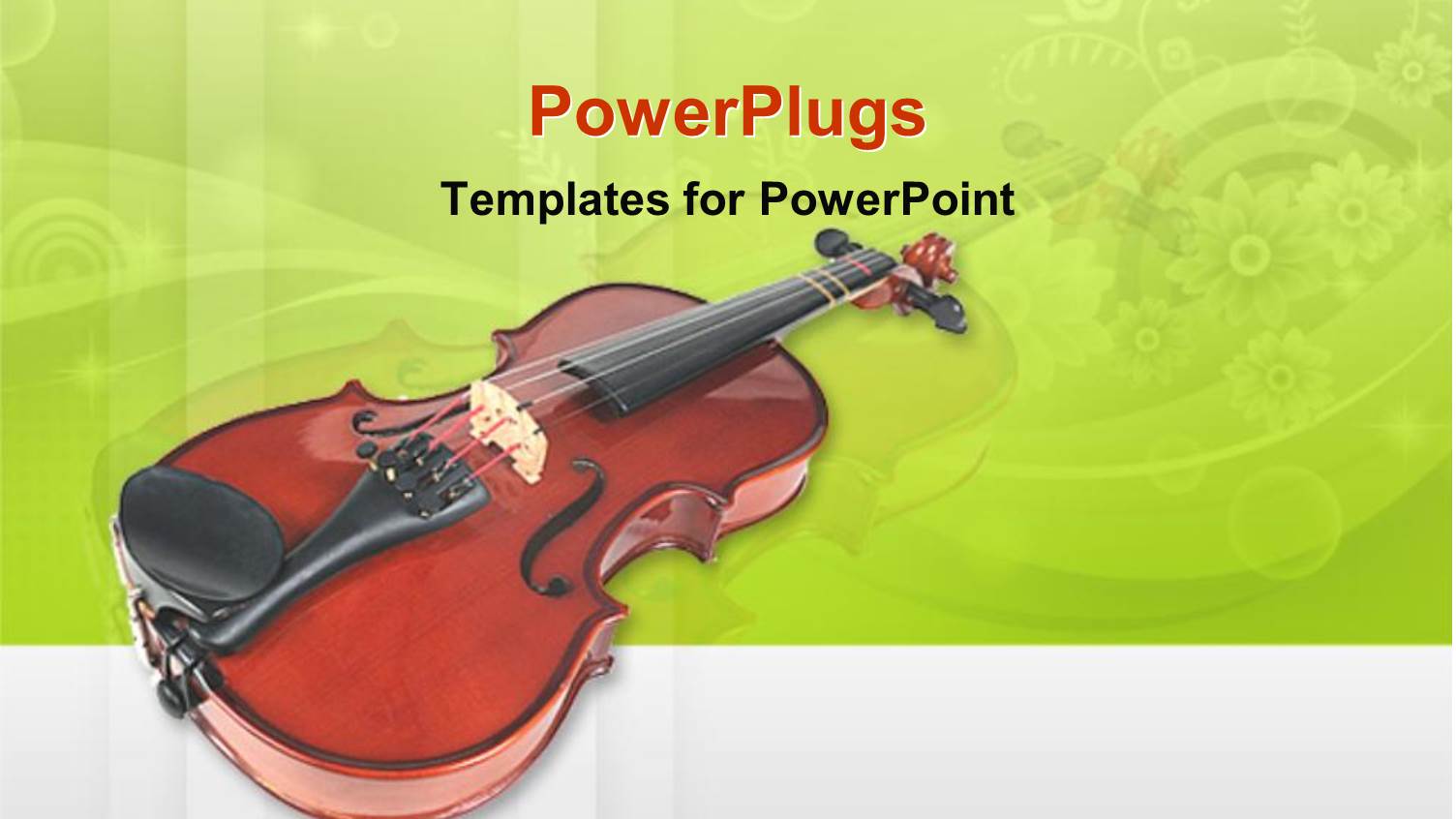 Close Up of Violin on Abstract Floral Green Background